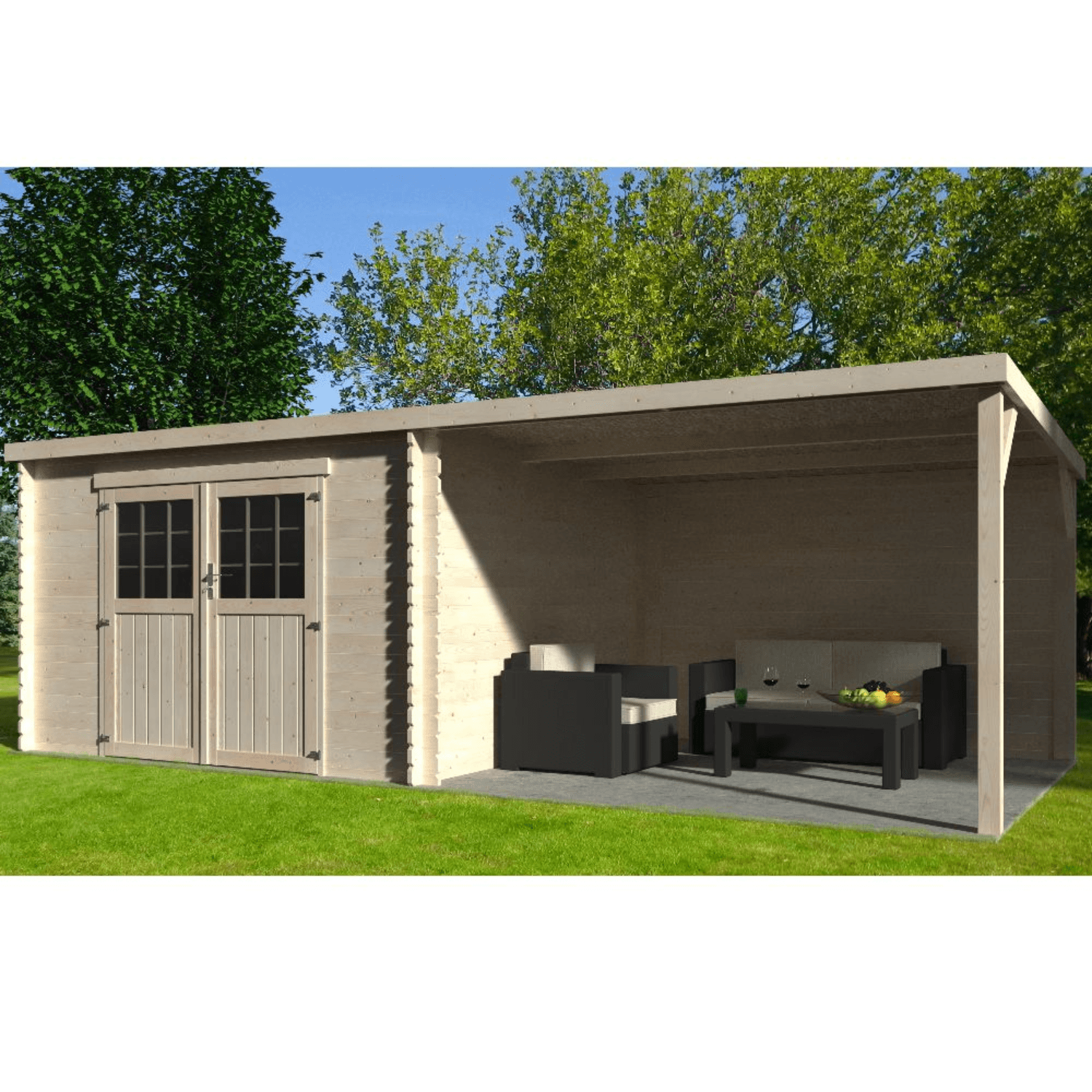 Abri de jardin bois 18,36 m²