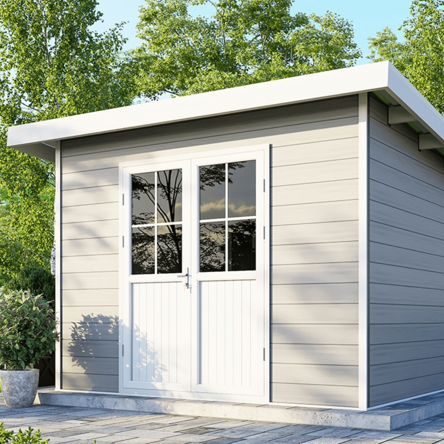 Abri de jardin composite Sintra 9 m², gris clair