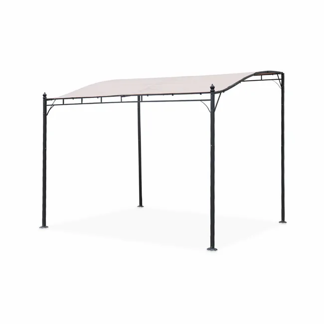 Pergola adossée Brestum 3 x 2,5 m, toile beige