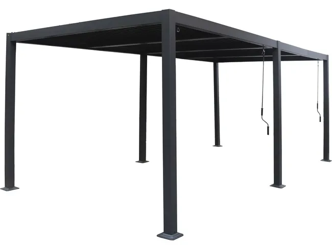 Pergola bioclimatique Windsor en aluminium 3 x 6 m, gris