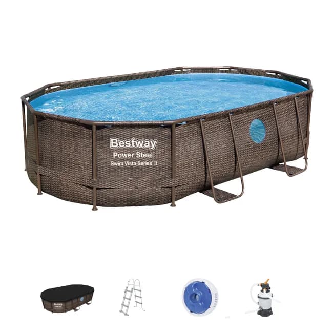 Piscine hors-sol ovale Bestway Power Steel Swim Vista 488 x 305 x 107 cm